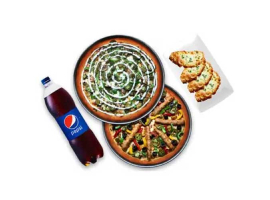 Pizza Plus Pakistan 2x Large Pizza, 4x Pcs Cheese Garlic Bread, 1x Drink 1.5 Ltr Yahoo! Plus Deal For Rs.2300/-